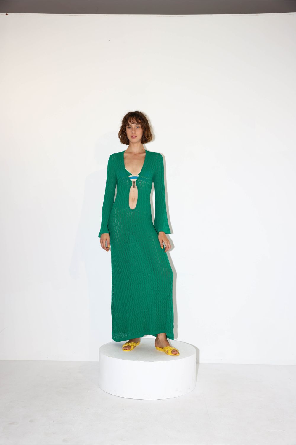 dodo bar or maya cut-out knit dress Vestido Maxi Maya Knit - Crema/Combinacin