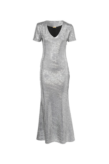 silver ganni dress Silver 3D Maxi Dress