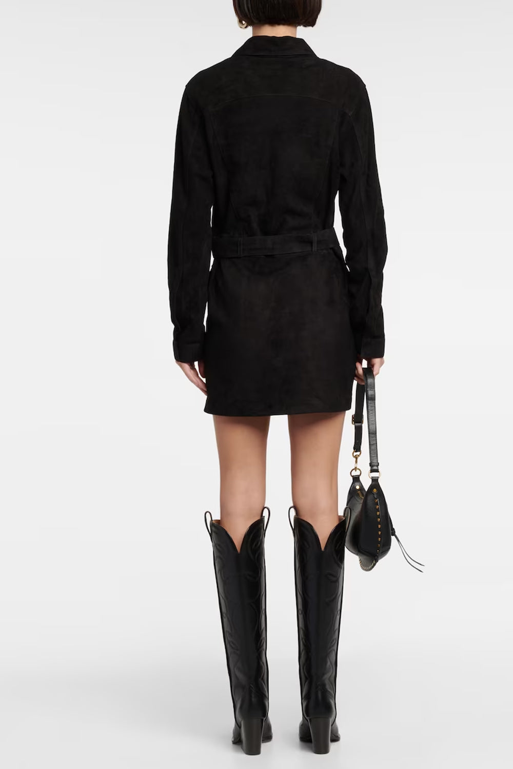 marina mini dress black Black 'Marina' Vegan Shiny Leather Cutout Minidress S Black