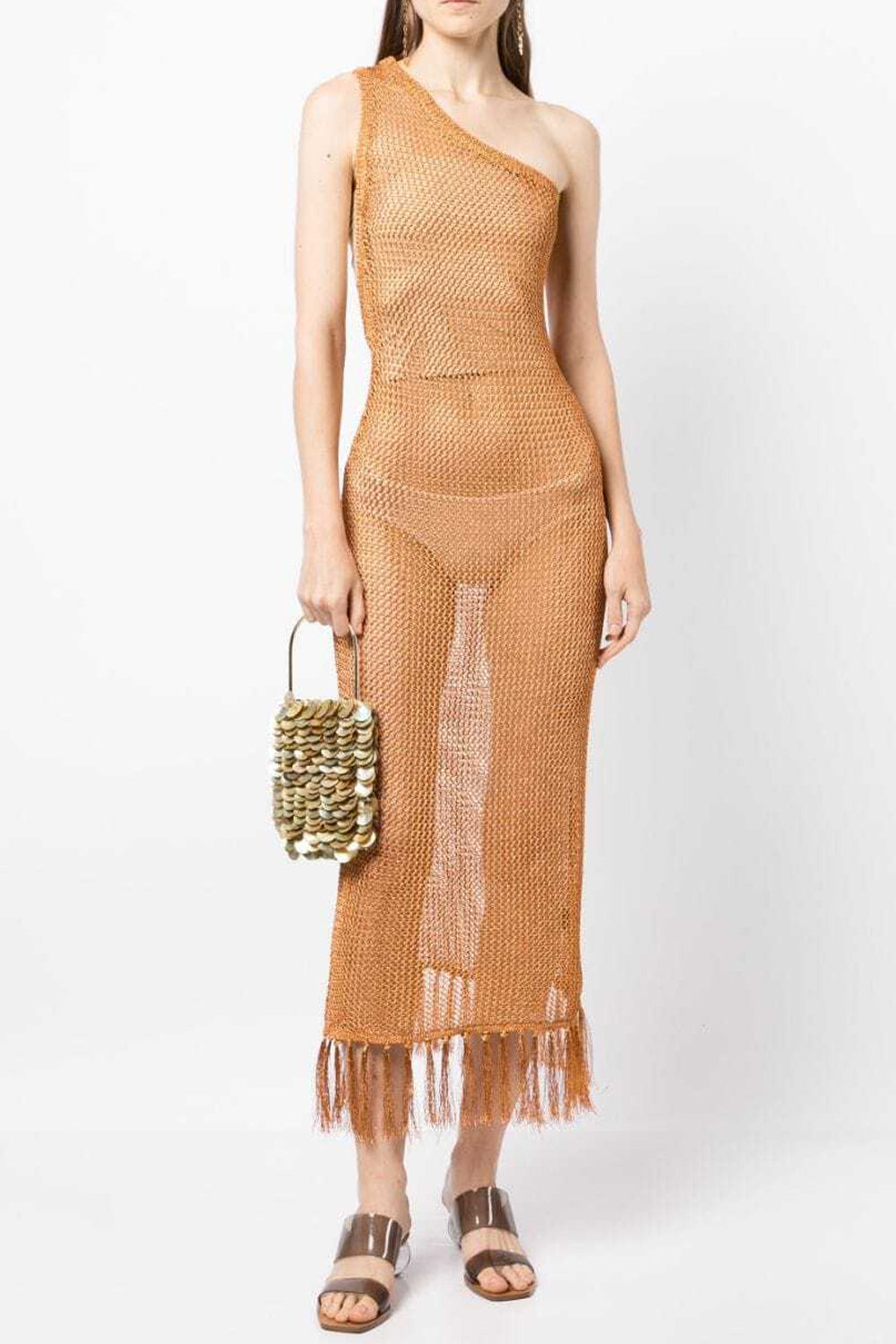 dodo bar or gold dress Dodo Bar Or, Sequined gathered midi dress, Women, Gold, US 8, Dresses, Materialmix
