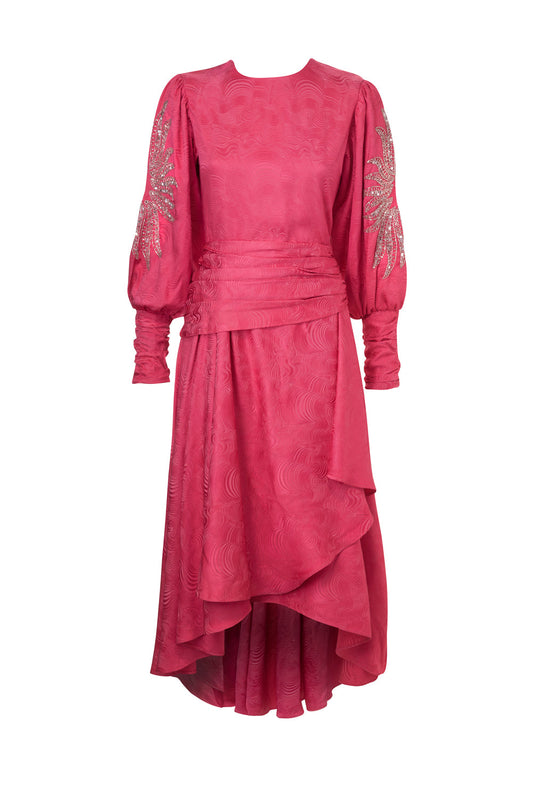 dodo bar or pink dress Dodo Bar Or Ella Knitted Buttoned Midi Dress In Pink - 51% Off